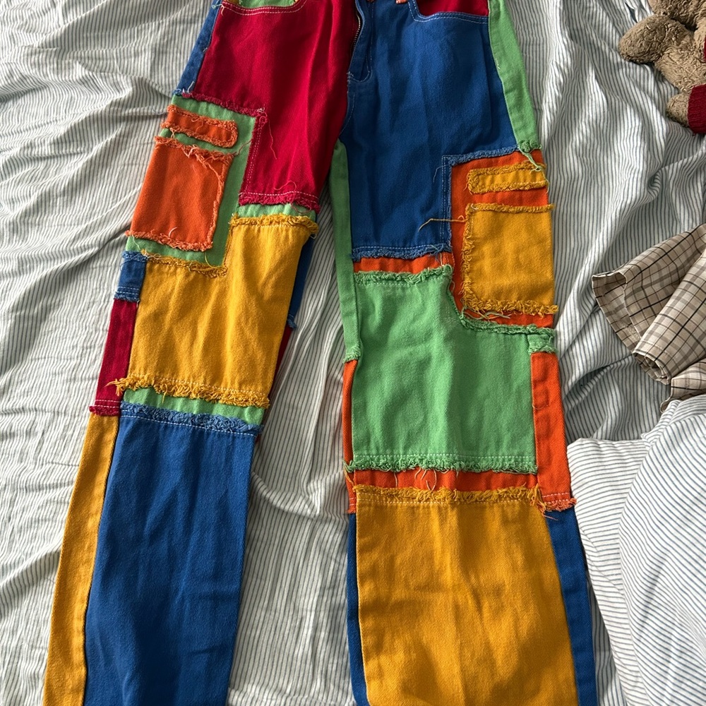 Colorful Patchwork Pants